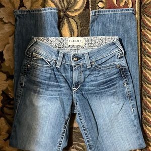 Ariat real denim jeans mid rise straight 28 waist 32 inseam EUC